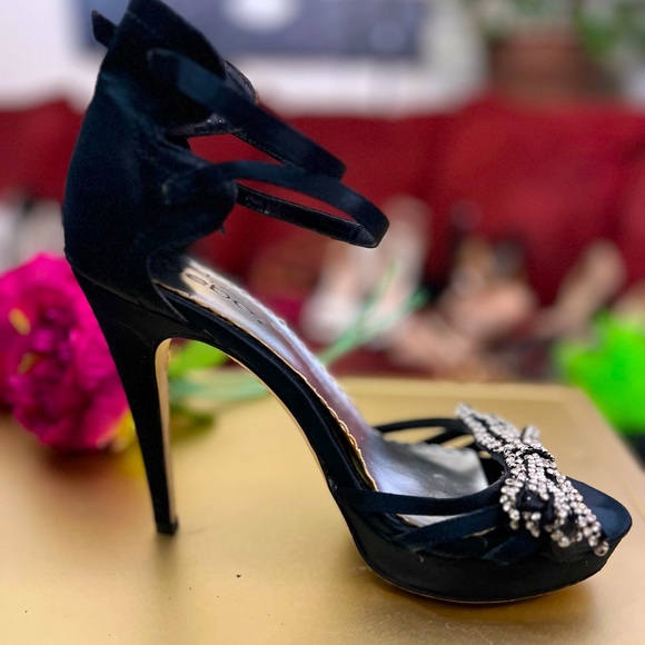 bebe Rhinestone Platform stiletto platform sandals - Picture 13 of 15